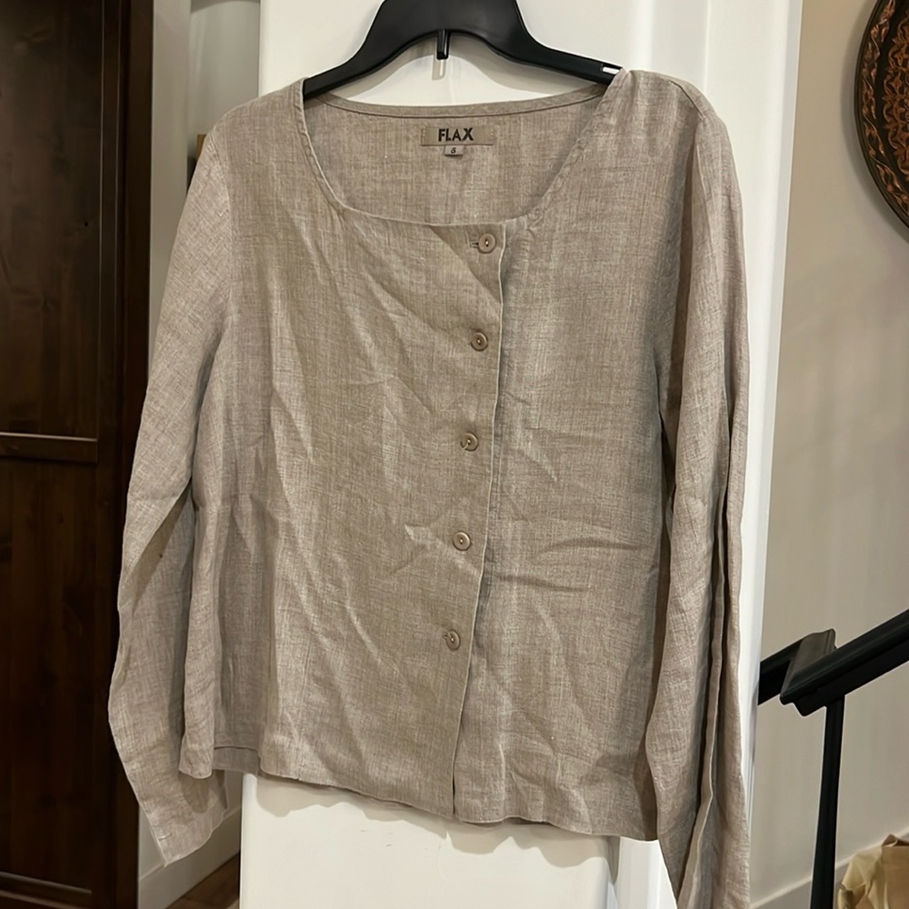 Linen Flax Top Size Small